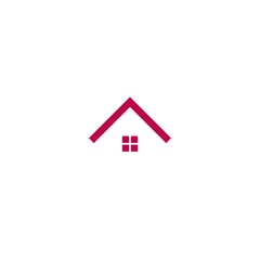 Home with roof sign, symbol, logo, design, vector on white