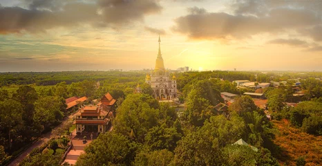 Fotobehang Aerial view of Buu Long Pagoda in Ho Chi Minh City. A beautiful buddhist temple hidden away in Ho Chi Minh City at Vietnam © CravenA