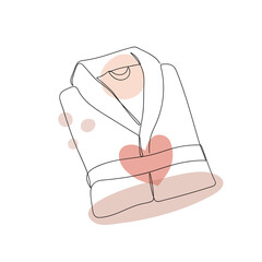 Abstract image in a bathrobe on white. Vector illustration.