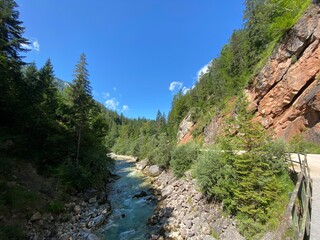 Kaiserklamm Brandenberger Ache in der nähe von Kramsach Pinegg Wörgl in den Brandenberger Alpen nahe der Grenze Tirol Bayern im Sommer