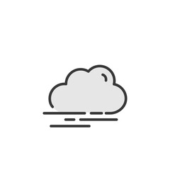 Fog and cloud. Filled color icon. Weather vector illustration
