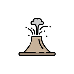 Volcano. Filled color icon. Weather vector illustration