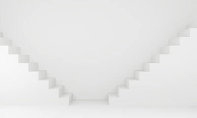 White stair. Light and clean geometric Background.