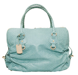Nice elegant woman blue bag isolated on the white