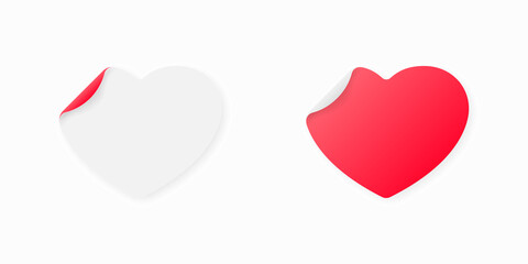 White paper cut love heart for Valentine's day cards. Vector EPS 10
