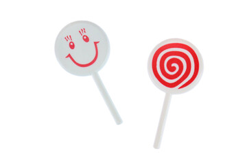 Two lollipops. On a white background, isolated.