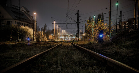 Fototapeta premium Railway in industrial zone Bratislava/Slovakia