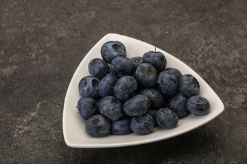 Ripe sweet tasty blueberries heap