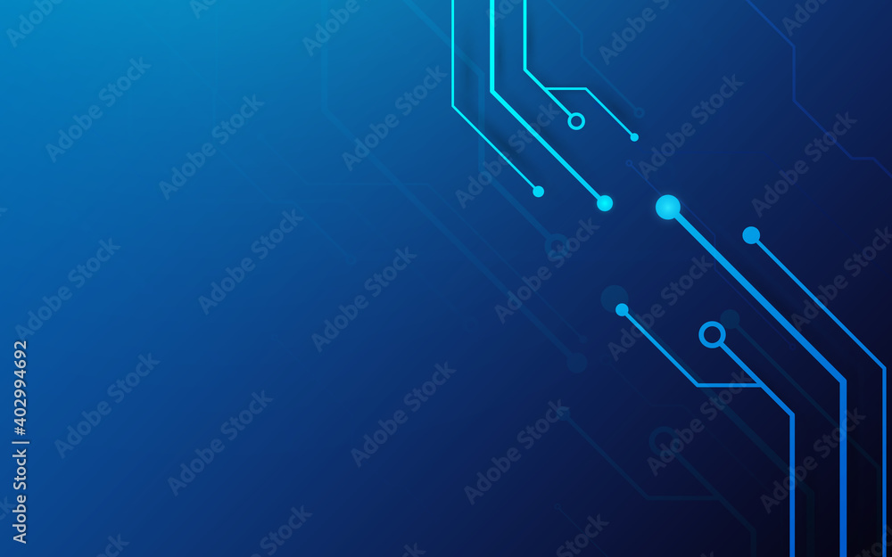 Aufkleber Abstract lines and dots futuristic technology connection digital concept system background. Vector illustration