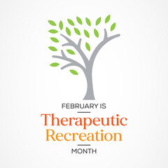 Obraz premium Vector illustration on the theme of Therapeutic Recreational (TR) month observed each year during February across united states.