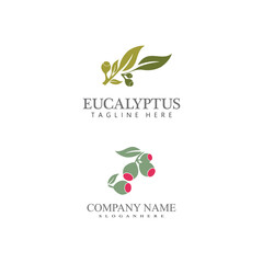Eucalyptus leaves logo vector template design illustration