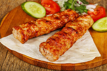 Grilled chicken barbeque with vegetables
