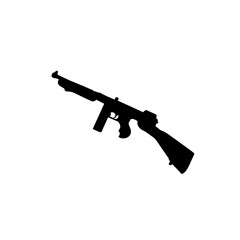 Thompson submachine gun. silhouette. vector