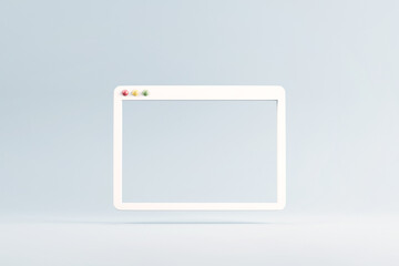 Minimal web simple browser window, 3d rendering. - obrazy, fototapety, plakaty