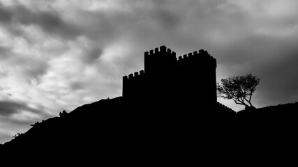 Obraz premium The Consul's castle in the Genoese fortress in Sudak, Crimea.