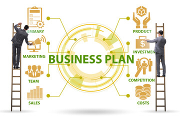 Business plan concept with businessman