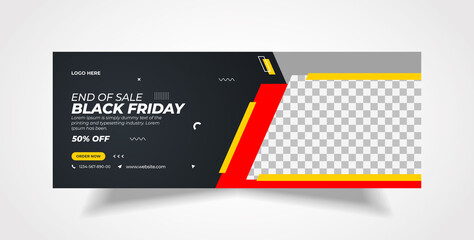 Black Friday  social media post, web banner, and Facebook cover template