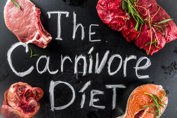Carnivore protein diet background - obrazy, fototapety, plakaty
