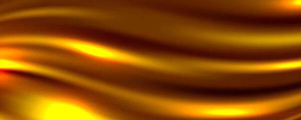Golden Silk Fabric Abstract Background, Vector Illustration