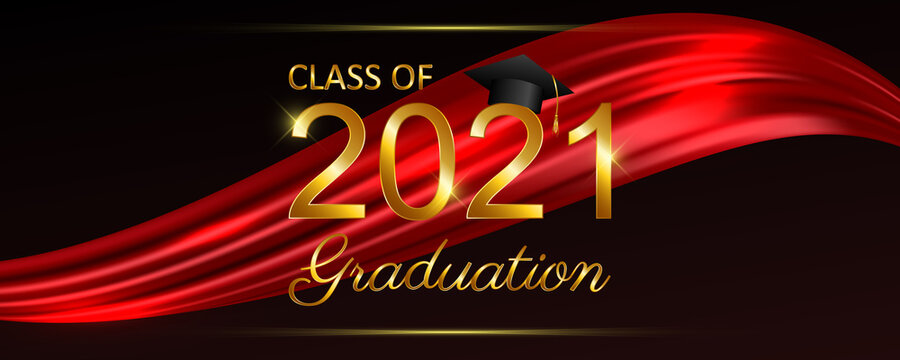 Class Of 2021 Graduation Text Design For Cards, Invitations Or Banner
