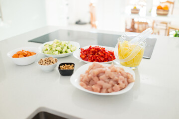 Preparing meal with meat