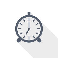 Alarm vector icon, flat design illustration in eps 10
