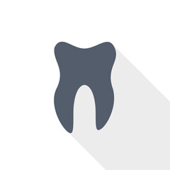 Tooth vector icon, flat design illustration in eps 10