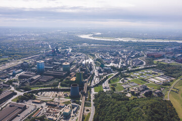 Fototapeta na wymiar Industrial areas in Duisburg, Germany