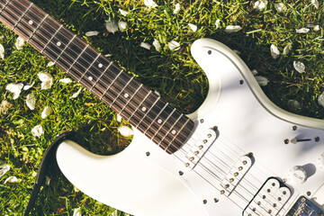 electric guitar on grass