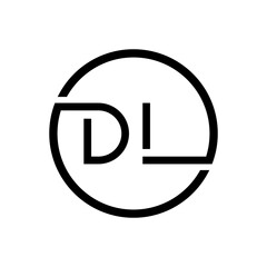 Fototapeta Initial DL Letter Logo Creative Typography Vector Template. Creative Circle Letter DL Logo Design obraz