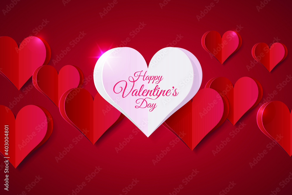 Poster high quality paper shape of heart on gradient background . poster of love for your design . isolated