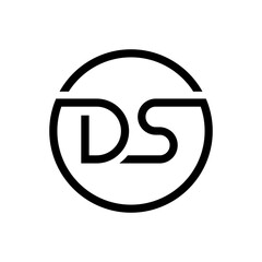 Initial DS Letter Logo Creative Typography Vector Template. Creative Circle Letter DS Logo Design