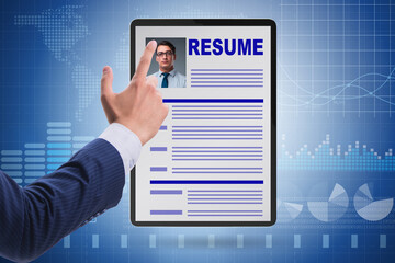 Recruitment and employment concept with cv