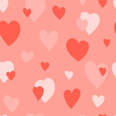 Seamless heart pattern. Repetitive hand draw illustration. Great for Valentine's Day postcard, wedding designs.