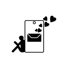 Romantic vector icon. happy Valentine's day. Love messages. quarantine, distant lovers