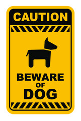 beware of dog vector sign