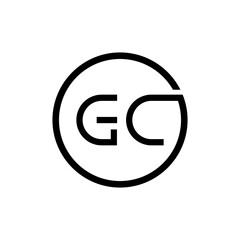 Initial Circle GC Letter Logo Creative Typography Vector Template. Creative Letter GC logo Design