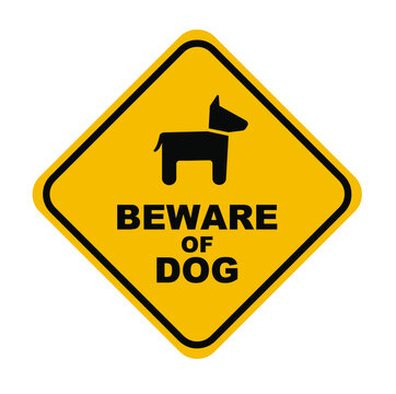 beware of dog vector sign
