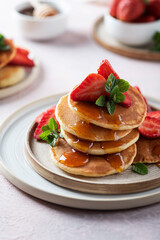 Breakfast concept with pancakes