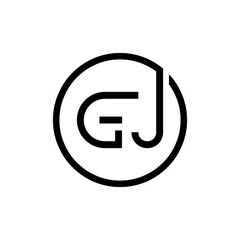 Initial Circle GJ Letter Logo Creative Typography Vector Template. Creative Letter GJ logo Design