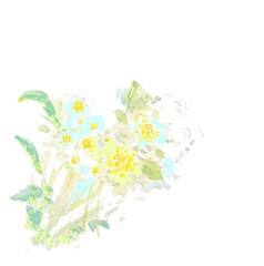 Drawing flowers by watercolor painting