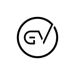 Initial Circle GV Letter Logo Creative Typography Vector Template. Creative Letter GV logo Design