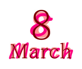Vector 8 March in mass fonts style