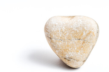 heart shaped stone on white background