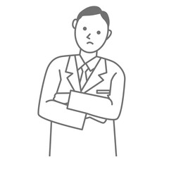 Vector illustration of a troubled doctor