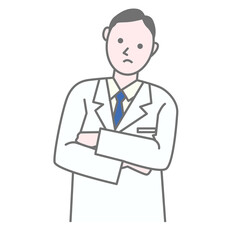 Vector illustration of a troubled doctor