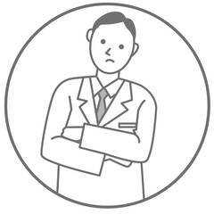 Vector illustration of a troubled doctor