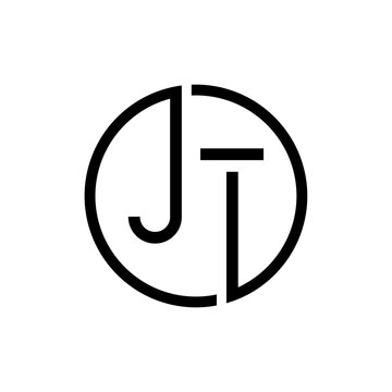 Creative letter JT Logo Design Vector Template. Initial Circle Letter JT Logo Design