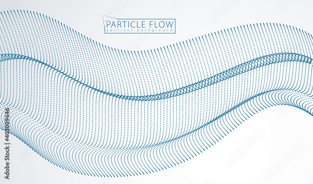 Poster abstract background with dynamic particles sound wave. vector abstract grey background. mesh of blur