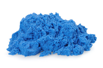 Blue kinetic sand isolated on white